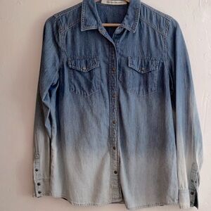 Jones New York Ombre Denim, Snap Button Shirt. Size 1X